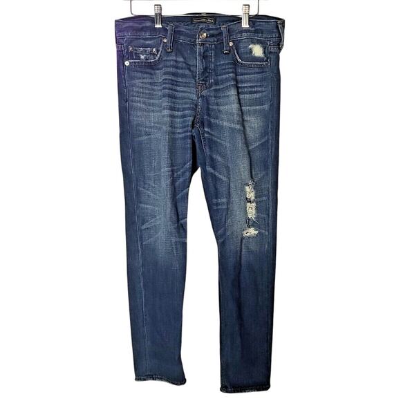 Abercrombie & Fitch Signature Collection Button Fly Distressed Jeans Womans 27 - Picture 1 of 7